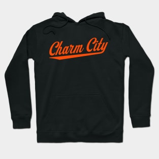 Baltimore 'Charm City' Baseball Script Fan T-Shirt: Showcase Your Love for Baseball with Iconic Baltimore Flair! Hoodie